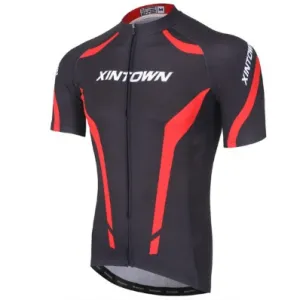 Black & Red Anti-Sweat Short Sleeve Cycling Jersey