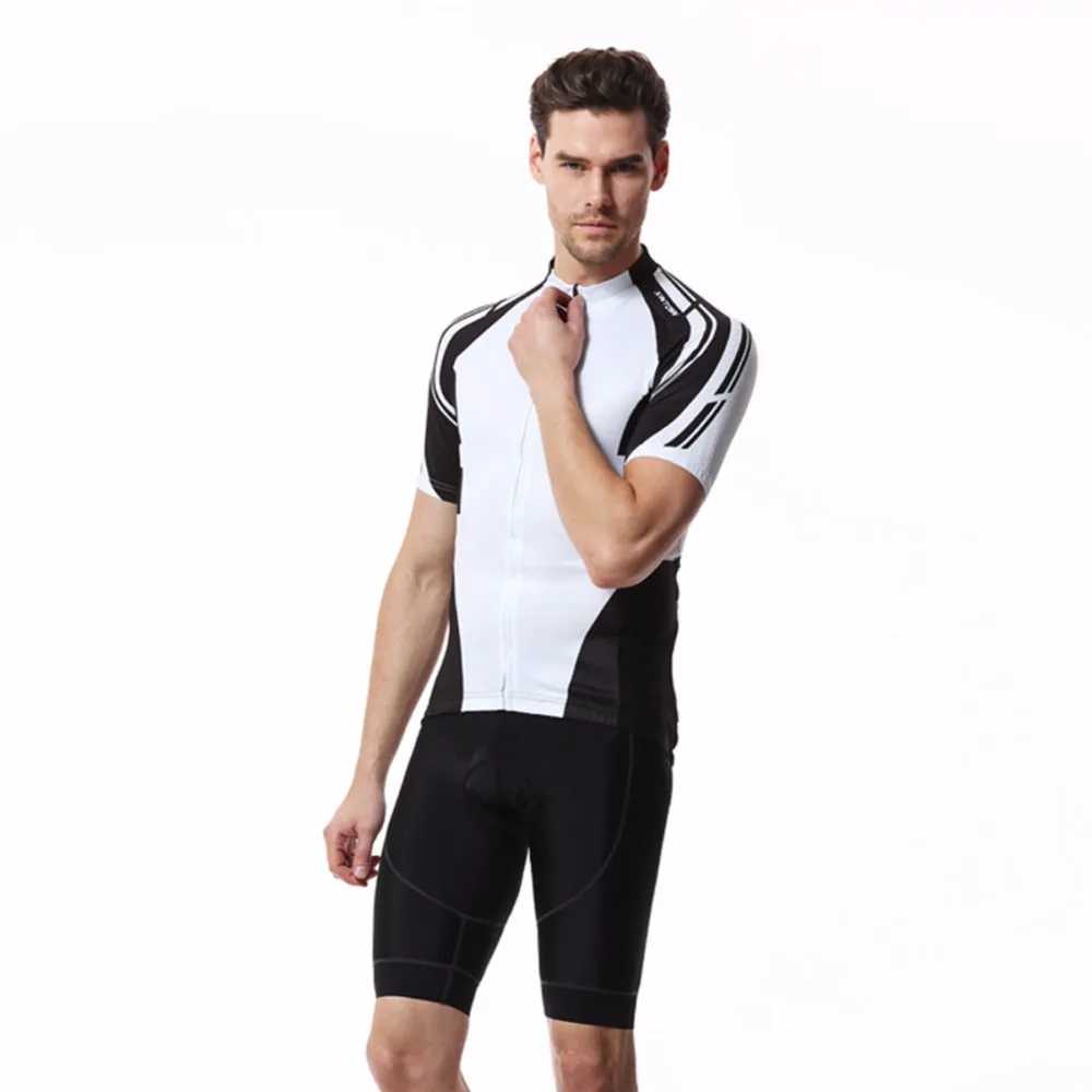 Black & White Short Sleeve Cycling Jersey