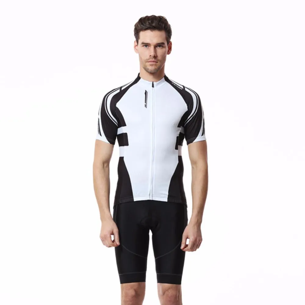 Black & White Short Sleeve Cycling Jersey