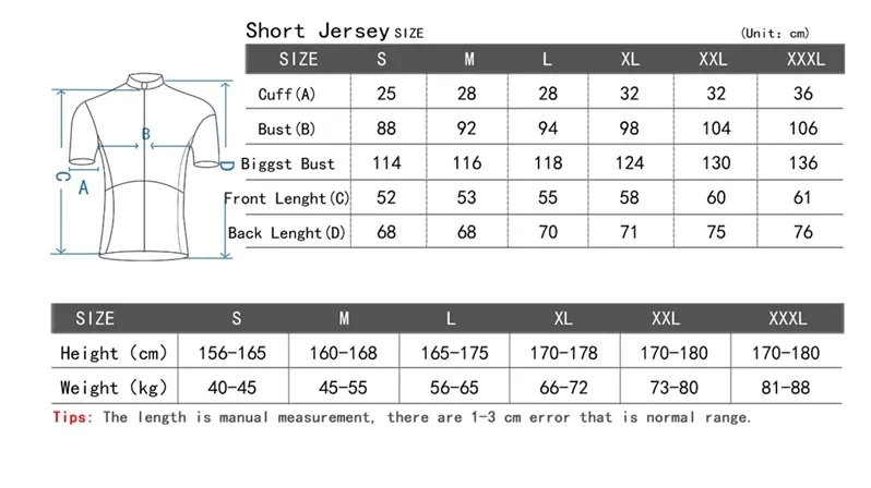 Black & White Short Sleeve Cycling Jersey