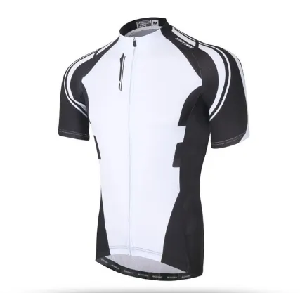 Black & White Short Sleeve Cycling Jersey