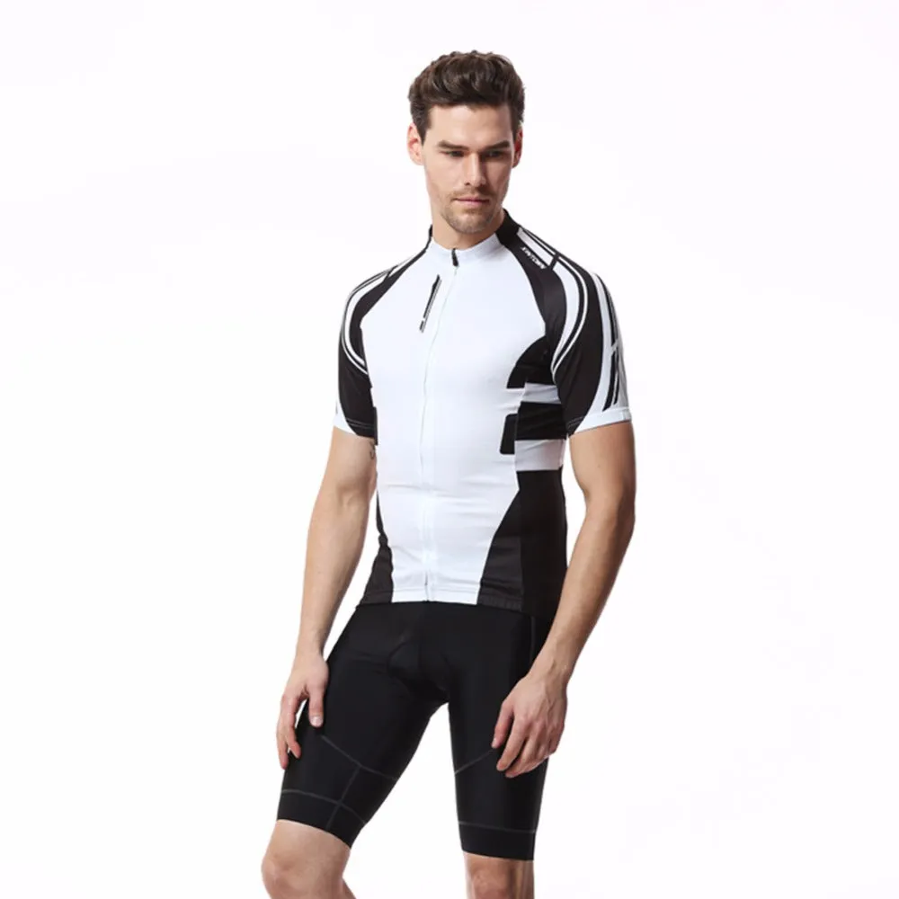Black & White Short Sleeve Cycling Jersey
