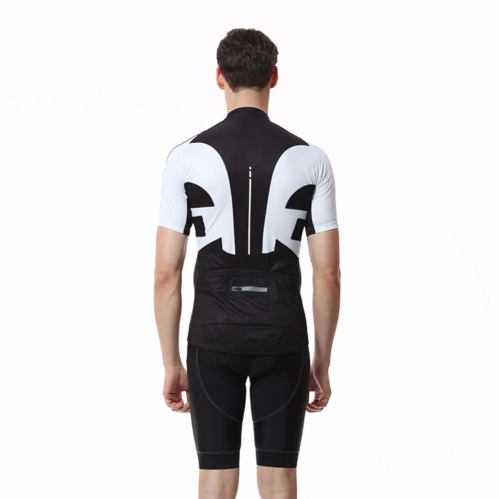 Black & White Short Sleeve Cycling Jersey