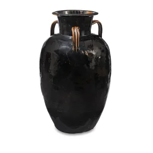 Black Glazed Stoneware Wine Jar From Hebei Province - 19th Century