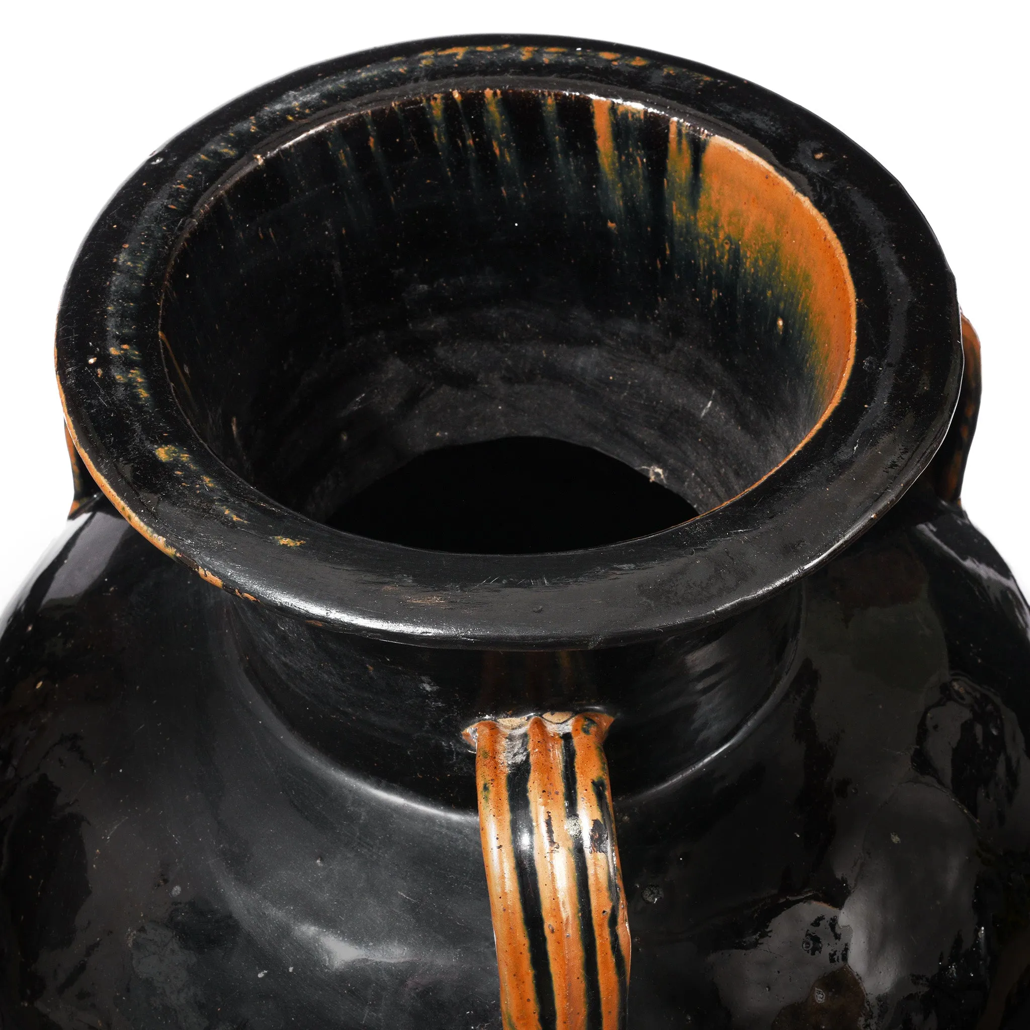 Black Glazed Stoneware Wine Jar From Hebei Province - 19th Century