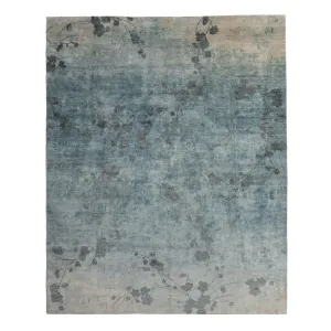 Blue Aurora Contemporary Tibetan Silk Rug - 8' x 10'