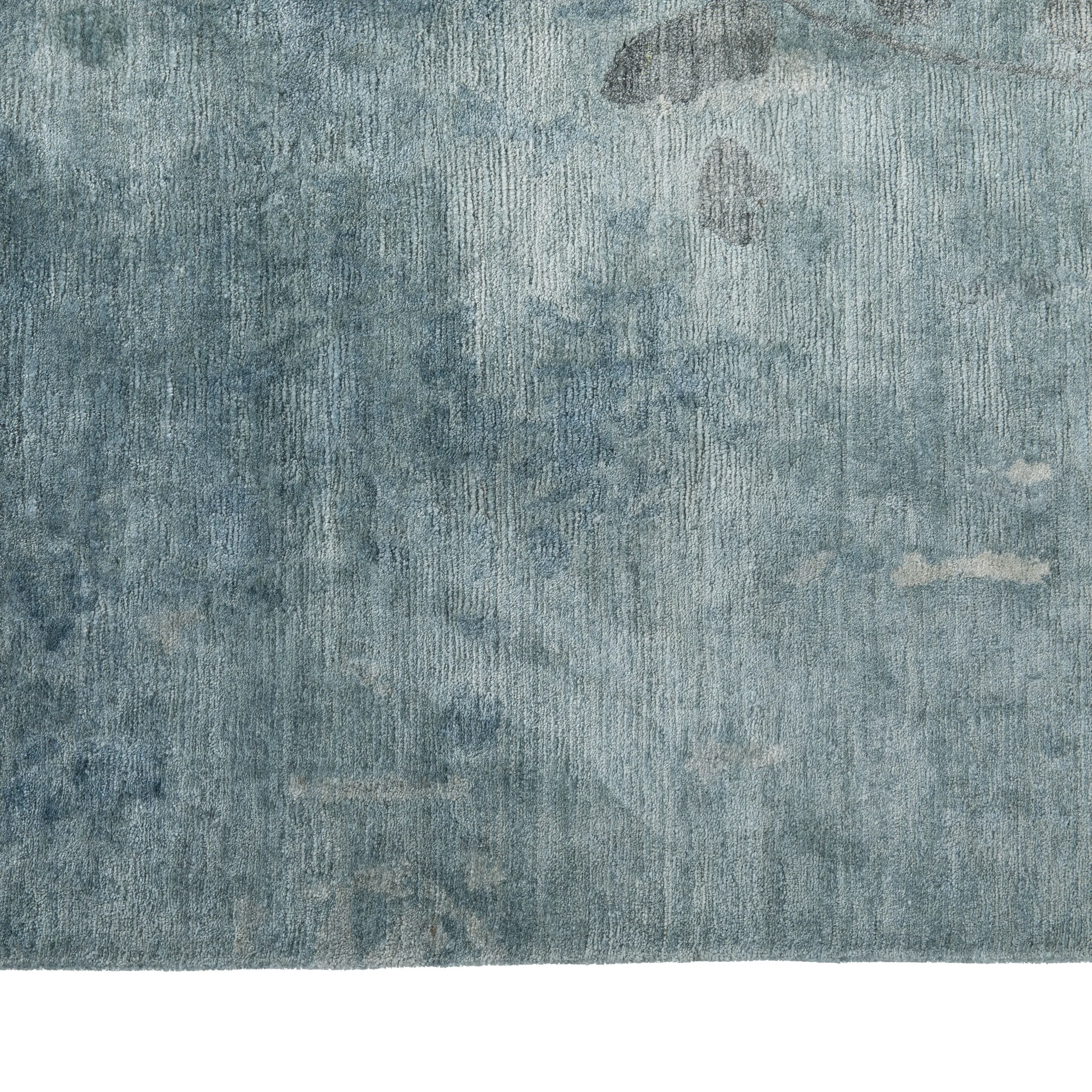 Blue Aurora Contemporary Tibetan Silk Rug - 8' x 10'