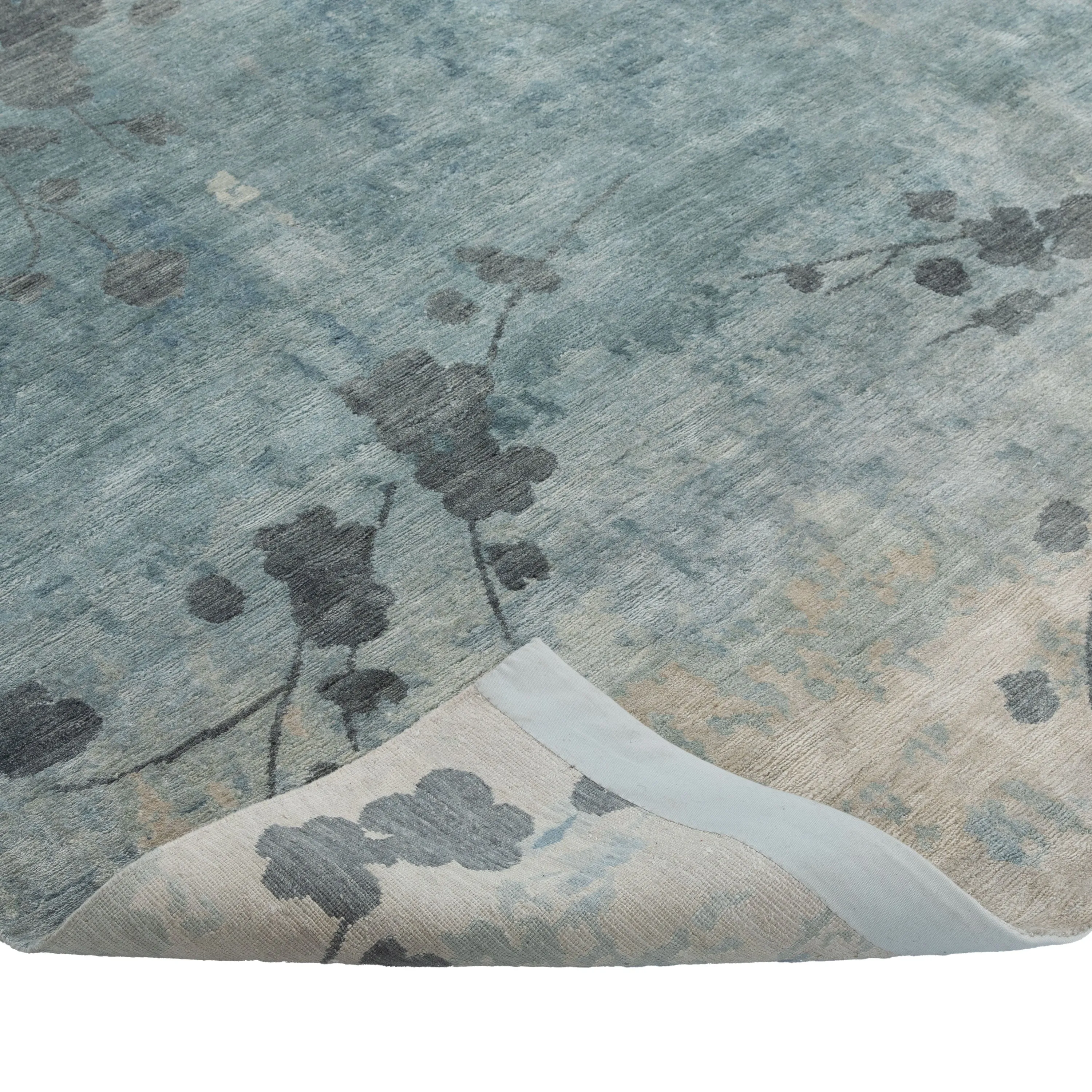 Blue Aurora Contemporary Tibetan Silk Rug - 8' x 10'