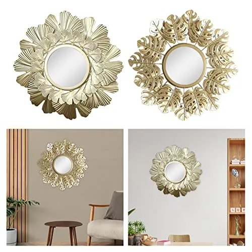 bnf Modern Decorative Wall Mirrors Wall Art for Hallway Bedroom Decoration Ginkgo Leaf
