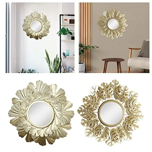 bnf Modern Decorative Wall Mirrors Wall Art for Hallway Bedroom Decoration Ginkgo Leaf