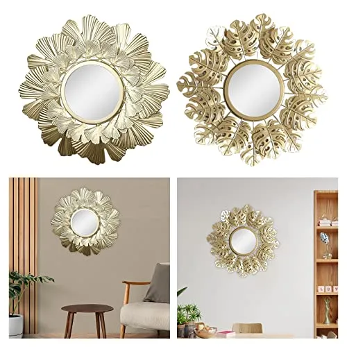bnf Modern Decorative Wall Mirrors Wall Art for Hallway Bedroom Decoration Ginkgo Leaf