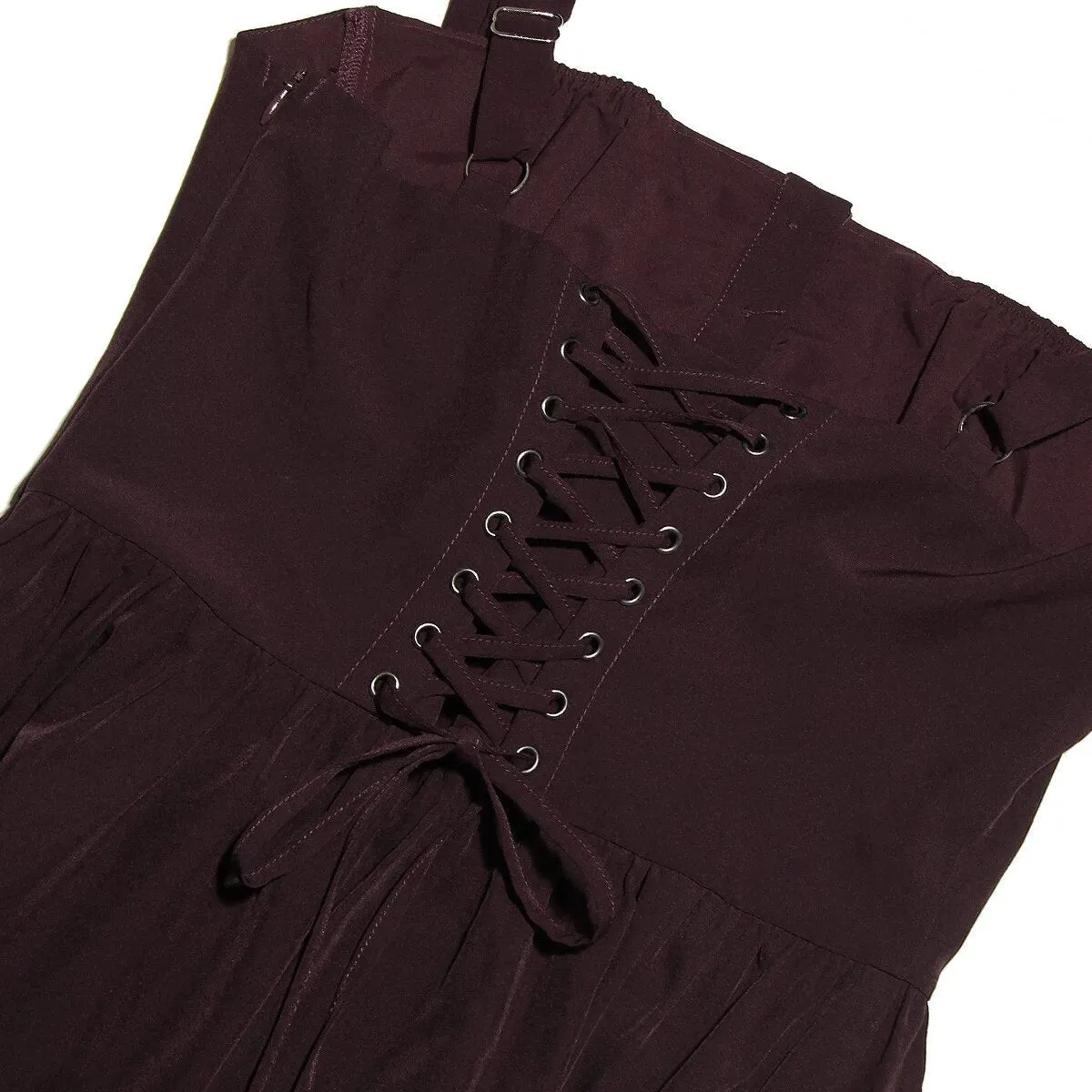 Brown Buttoned Stylish Strap Midi Dress