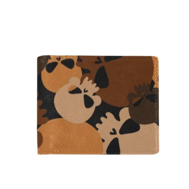 Brown Camo Skull Bifold Stylish Wallet
