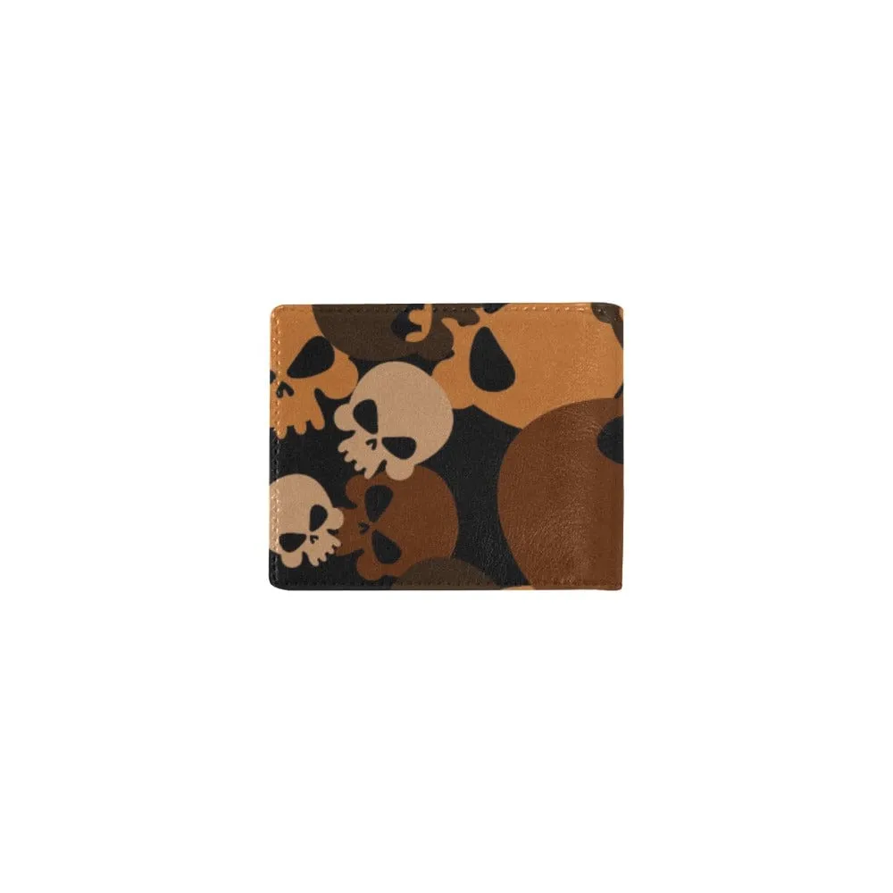 Brown Camo Skull Bifold Stylish Wallet