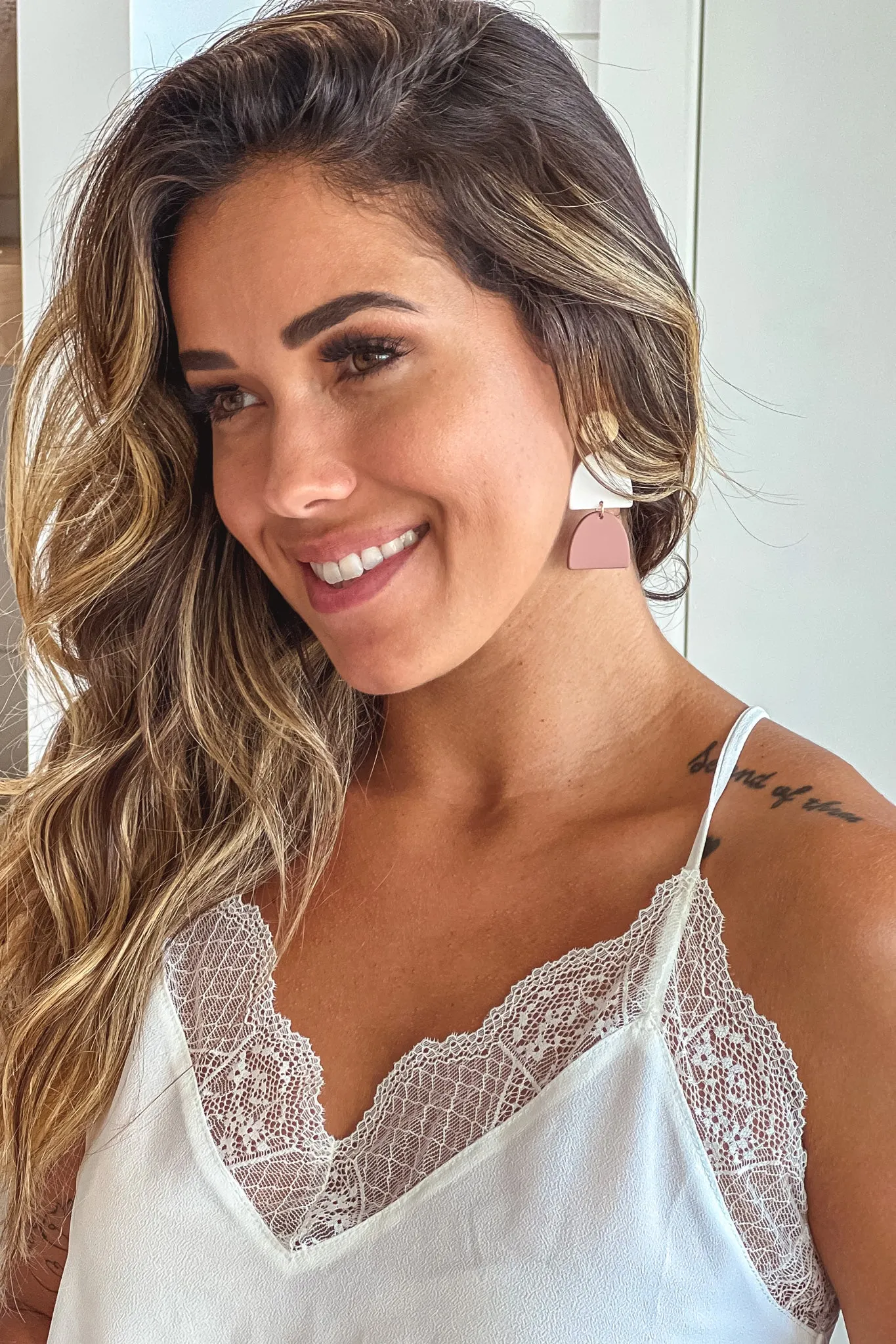 Brown Three Drops Earrings