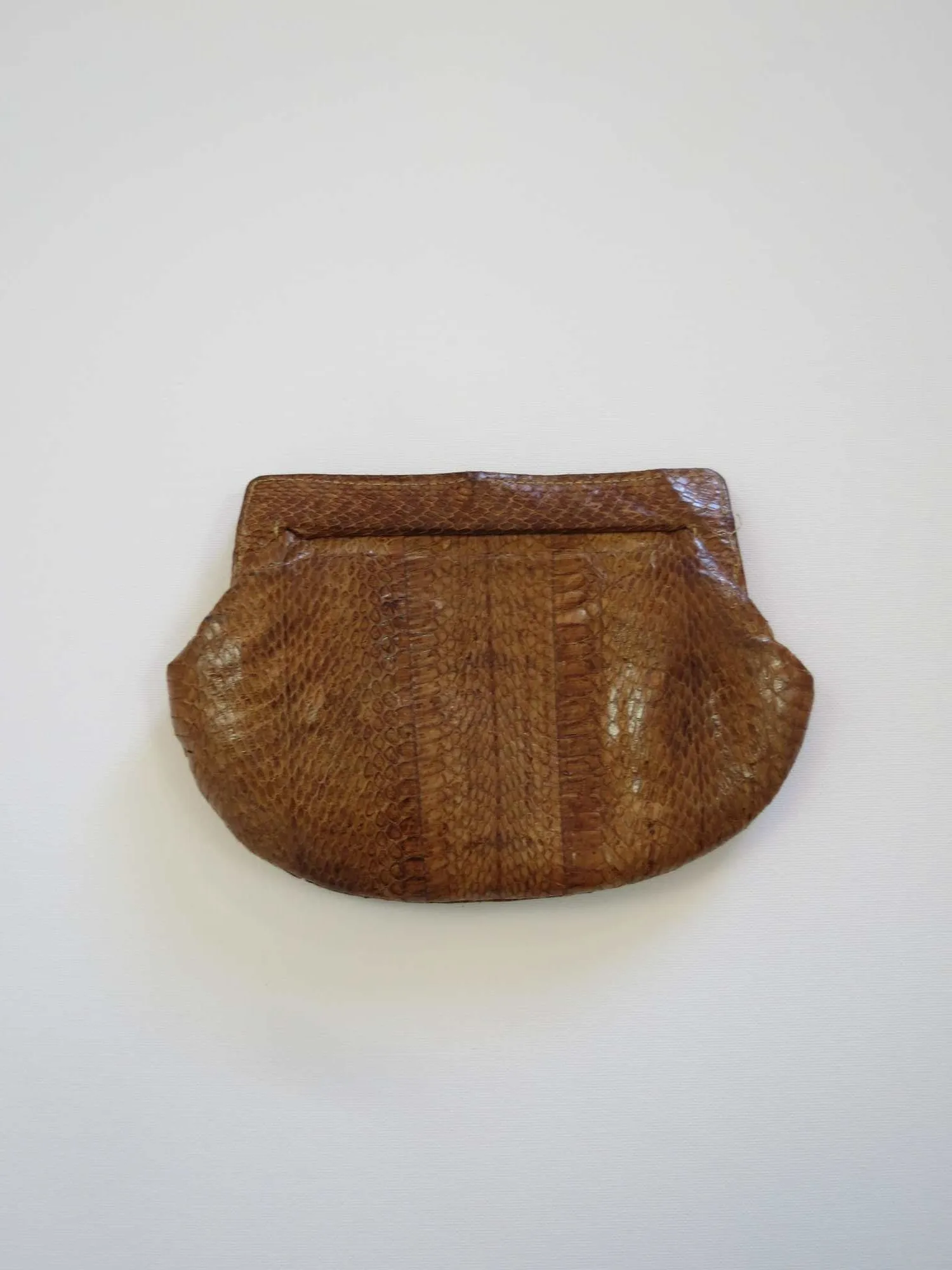 Brown Vintage Cobra Snakeskin Purse
