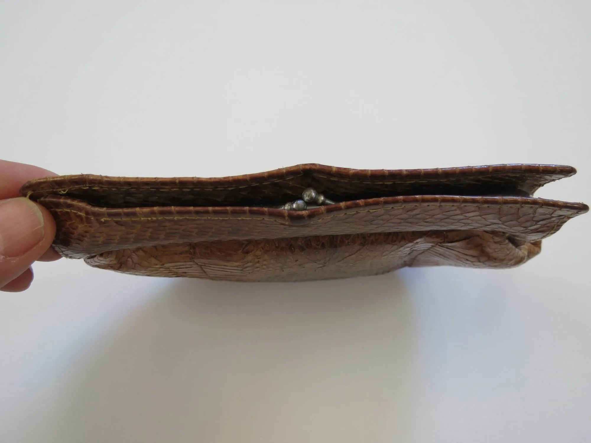 Brown Vintage Cobra Snakeskin Purse