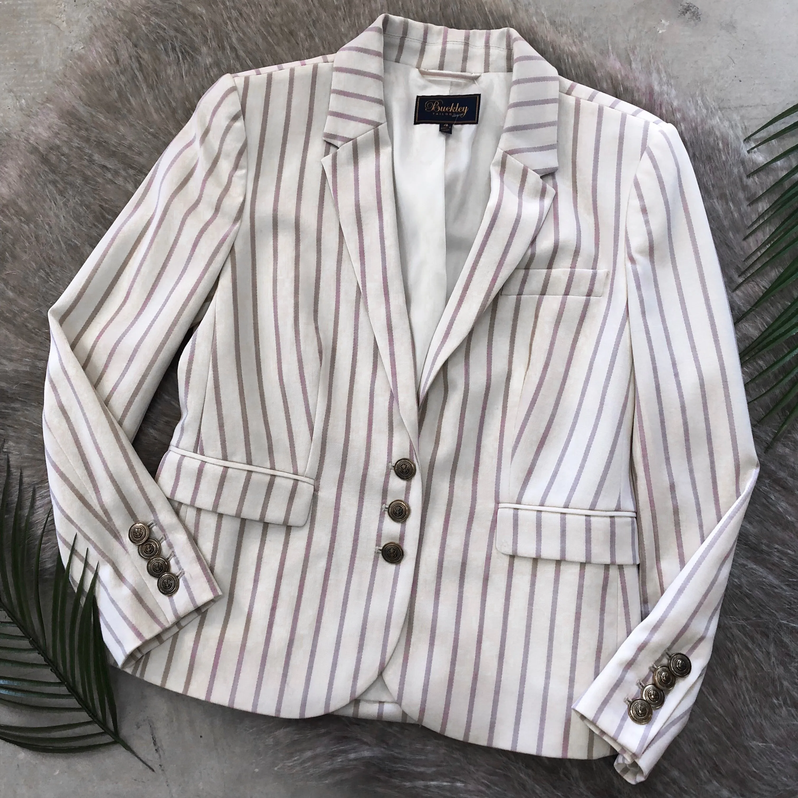 Buckley Tailors Pinstripe Blazer - Size 4