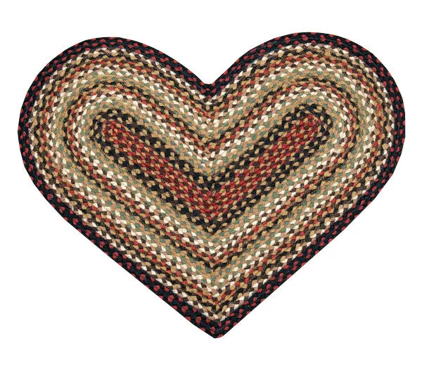 Burgundy/Mustard/Ivory Braided Rug In Different Shapes And Sizes