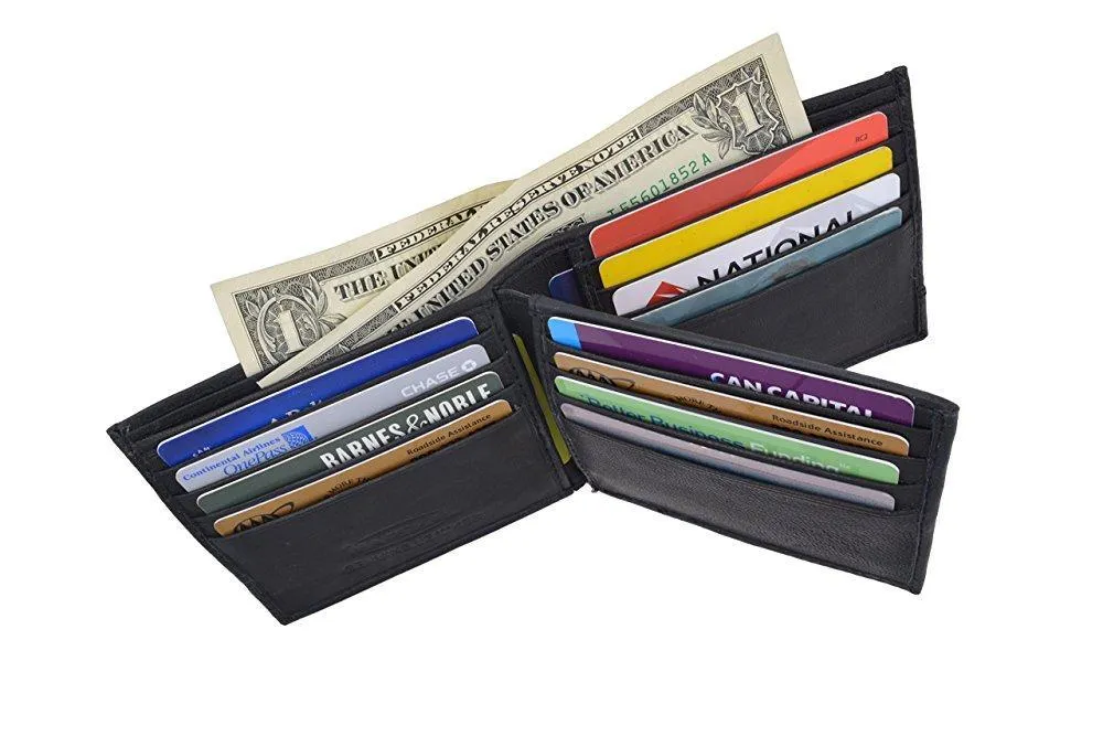 Camouflage RFID52/ Blocking Soft Leather Men's Camo Multi-Card Compact Center Flip ID Card Holder Bifold Military Style Wallet