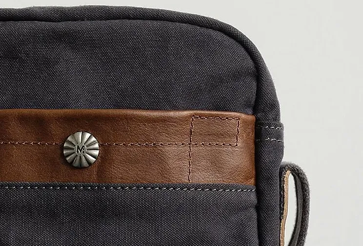 Canvas Leather Mens Cool Messenger Bag Sling Bag Chest Bag Bike Bag Cycling Bag for men