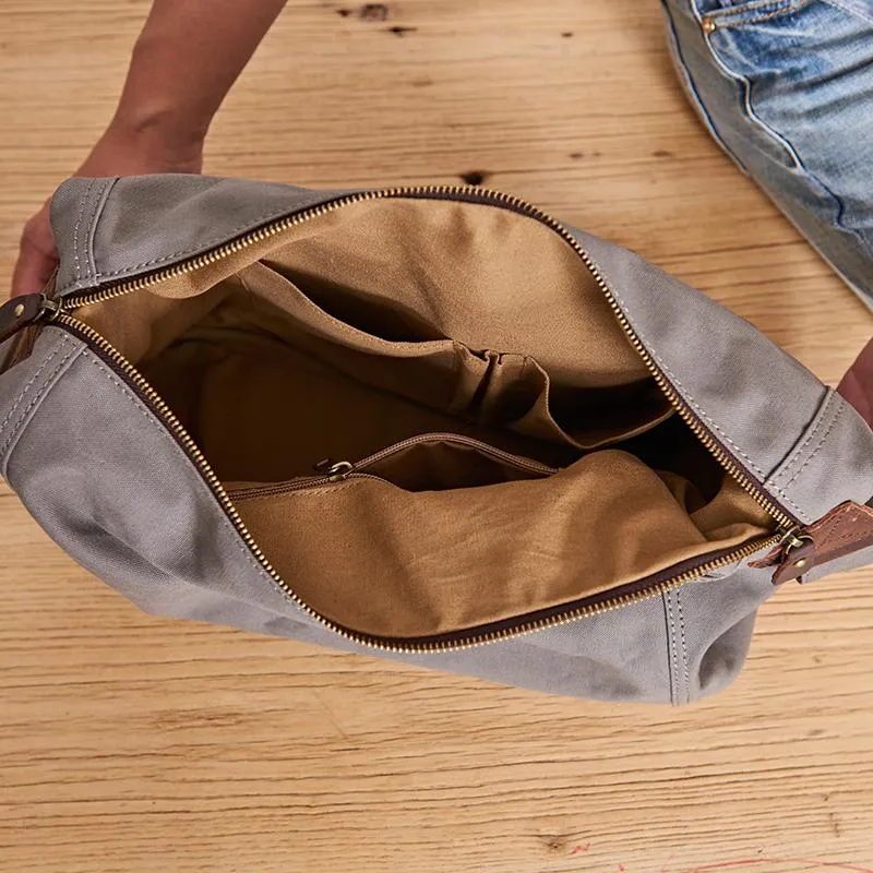 Canvas Mens 14 inches Side Bag Canvas Messenger Bags Canvas Travel Large Courier Bags for Men