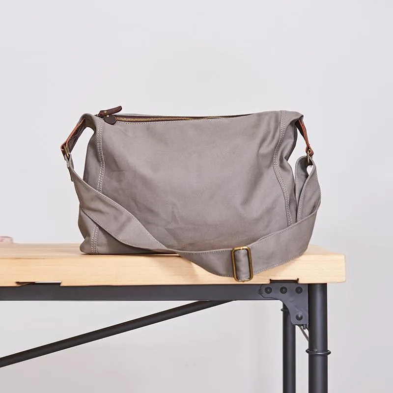 Canvas Mens 14 inches Side Bag Canvas Messenger Bags Canvas Travel Large Courier Bags for Men