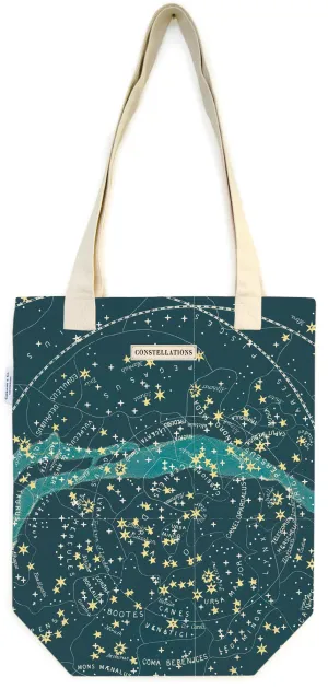 Cavallini - 100% Natural Cotton Vintage Tote Bag - 33x40.5cms - Celestial/Constellations