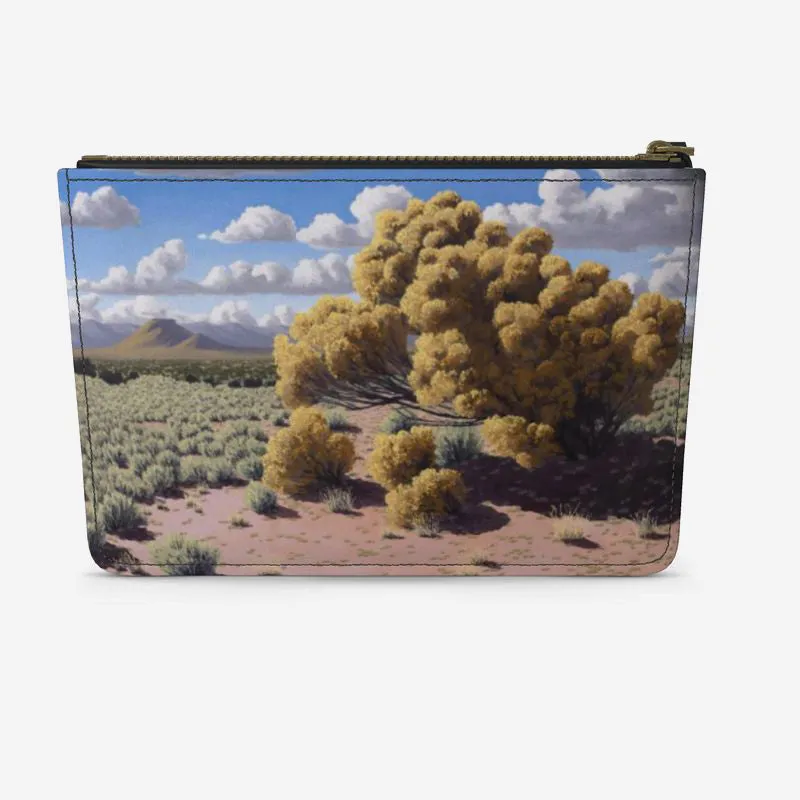 Chamisa Temple Leather Clutch