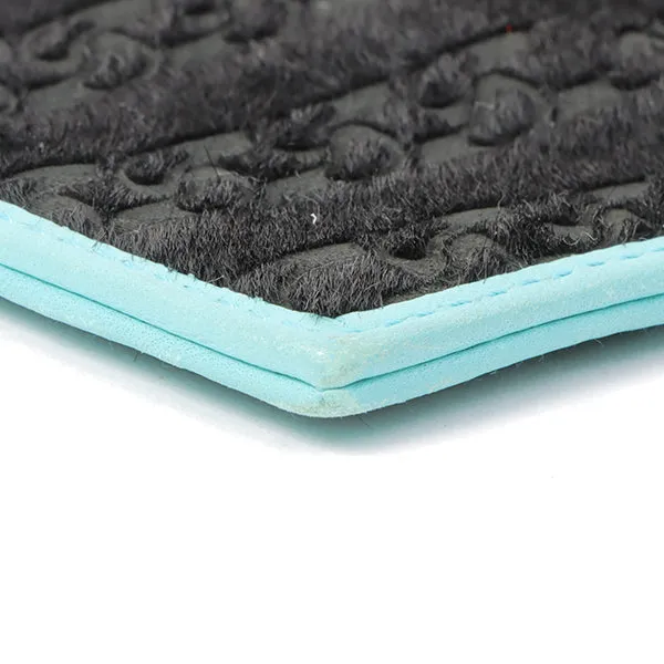 Chanel Around 2000 Made Unborn Calf Logo Embossed Chain Clutch Bag Black/Turquoise Blue