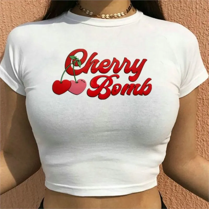 Cherry Graphic Stylish Print Tee