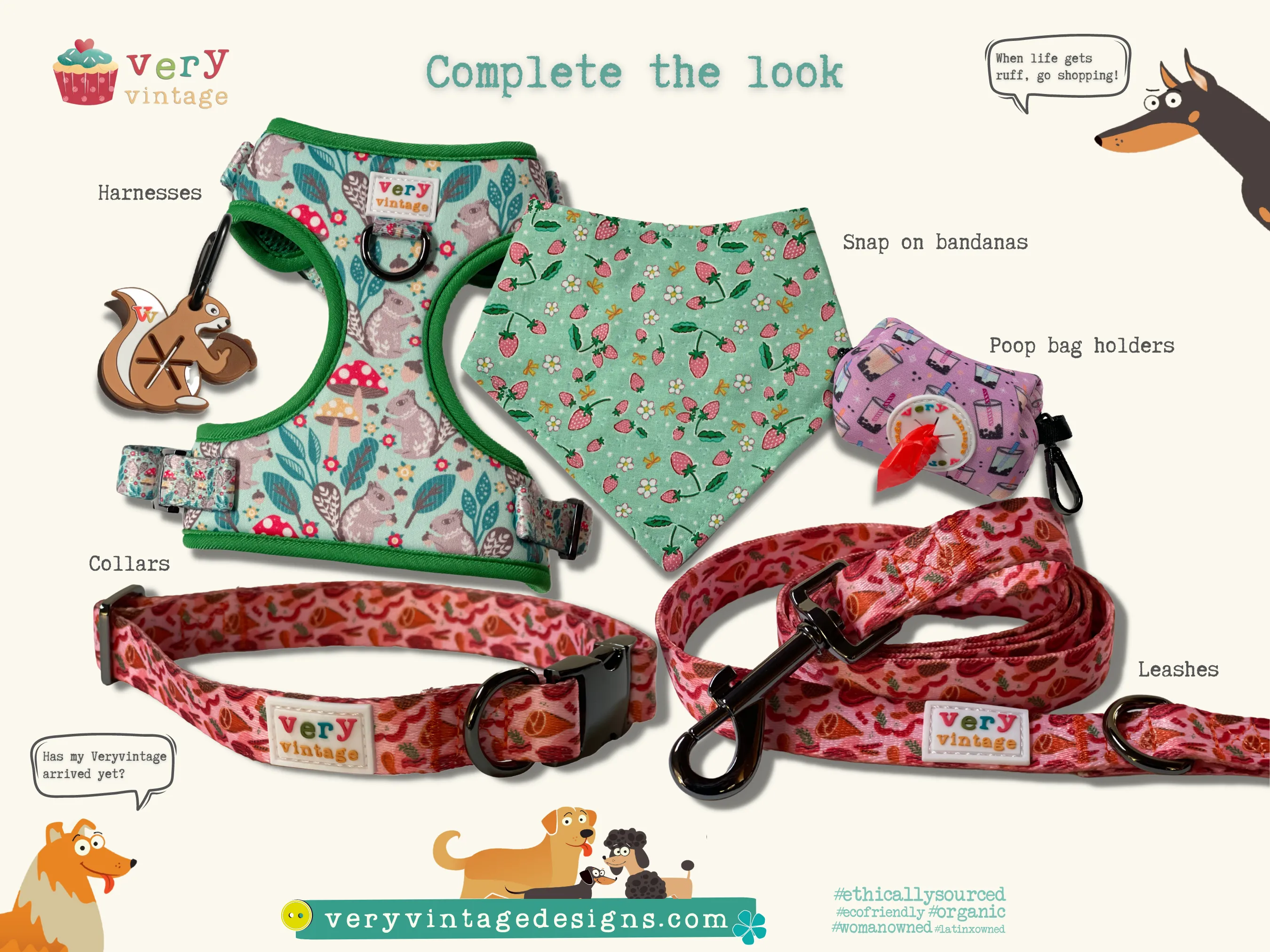 Christmas Dinos - Matching Dog Poop Bag Holder