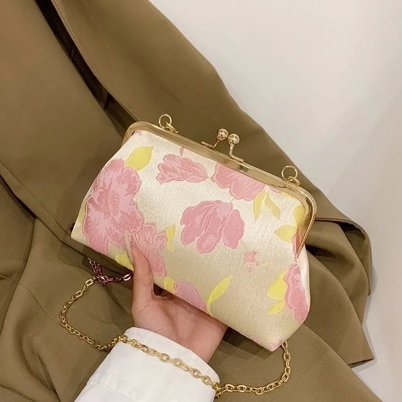 Cloth Flower Embroidery Embroidery Evening Bags