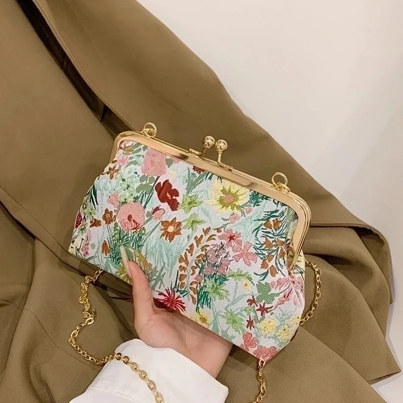 Cloth Flower Embroidery Embroidery Evening Bags