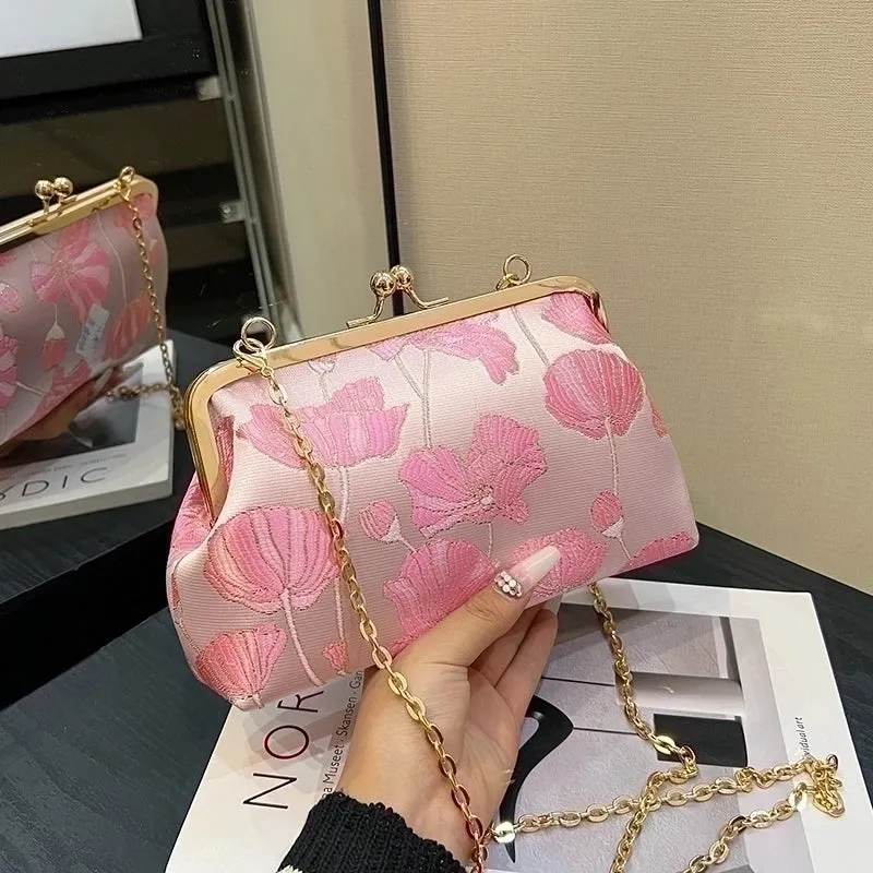 Cloth Flower Embroidery Embroidery Evening Bags