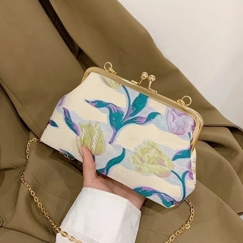 Cloth Flower Embroidery Embroidery Evening Bags