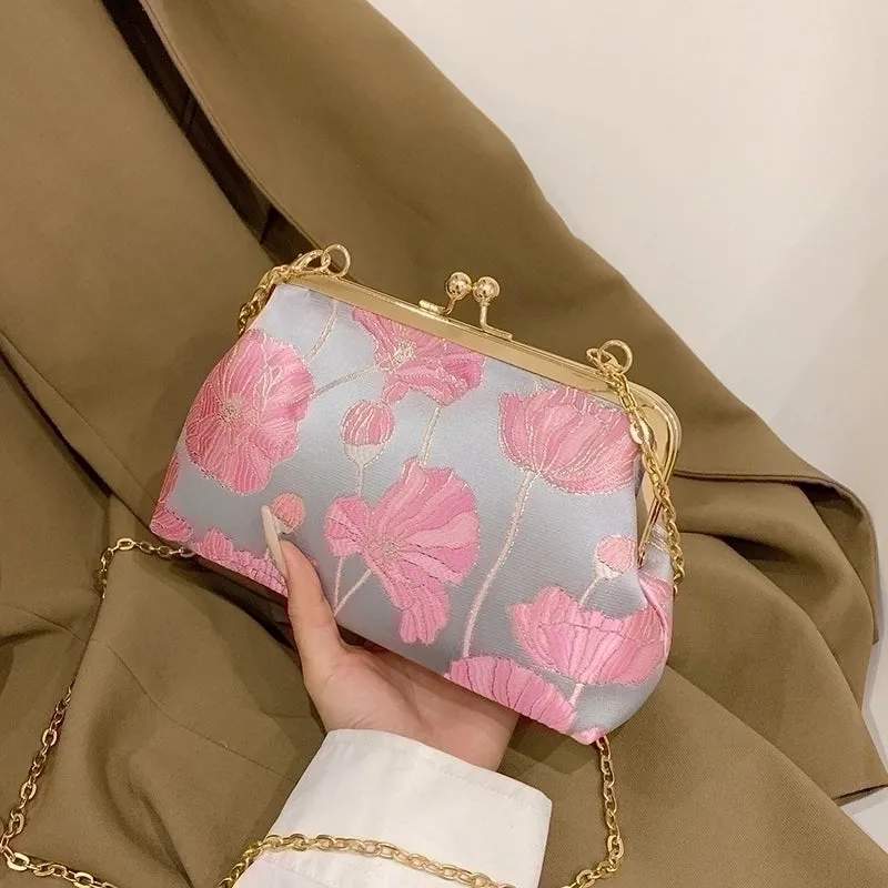 Cloth Flower Embroidery Embroidery Evening Bags