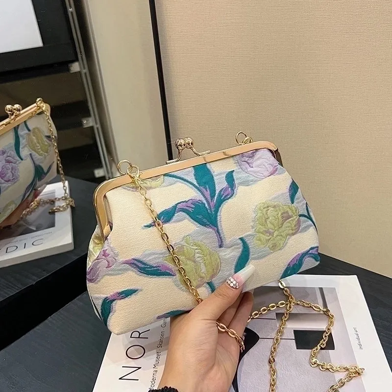 Cloth Flower Embroidery Embroidery Evening Bags