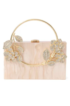 COLORED TIE DYE MARBLE CLUTCH-APRICOT