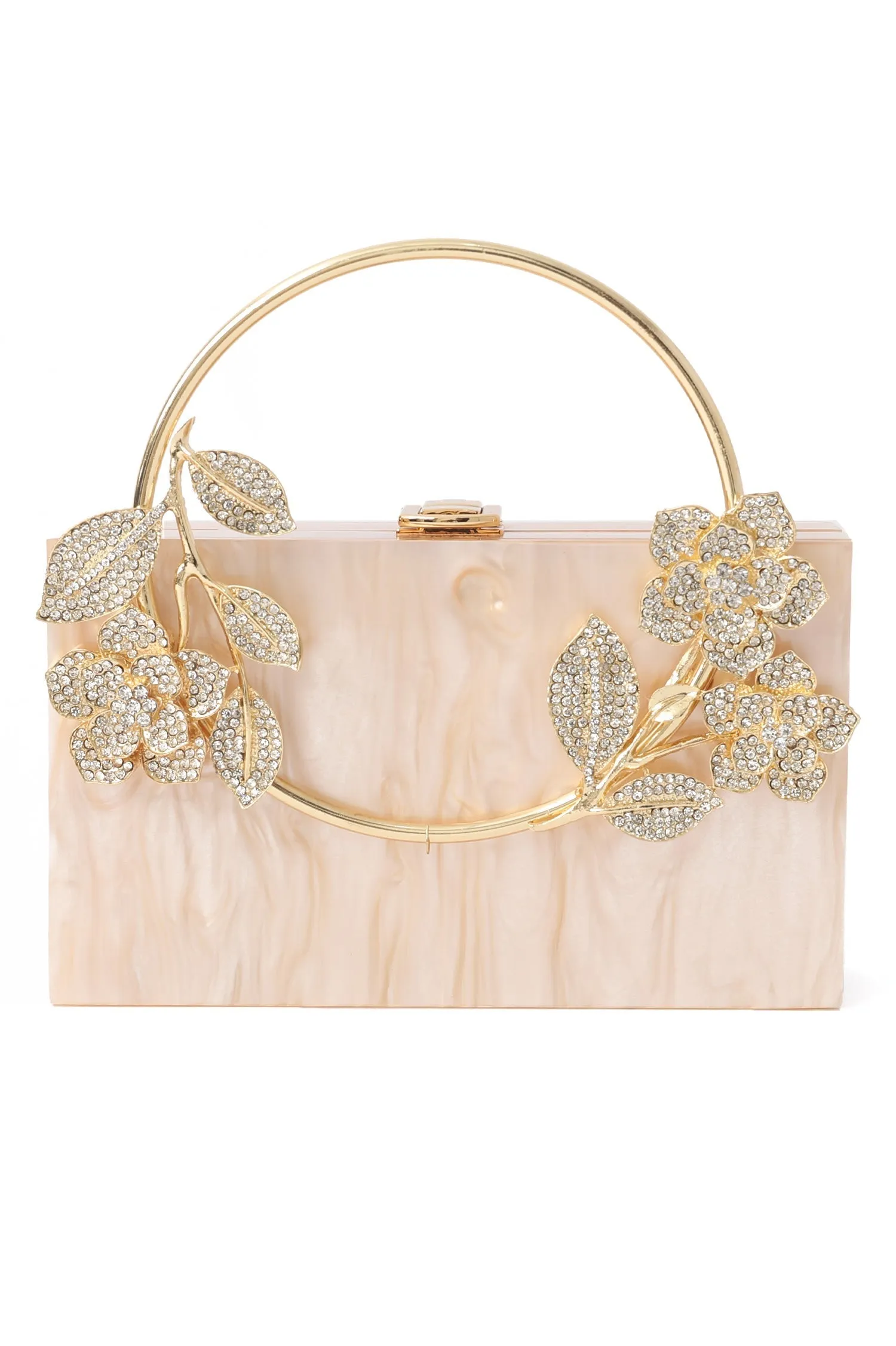 COLORED TIE DYE MARBLE CLUTCH-APRICOT