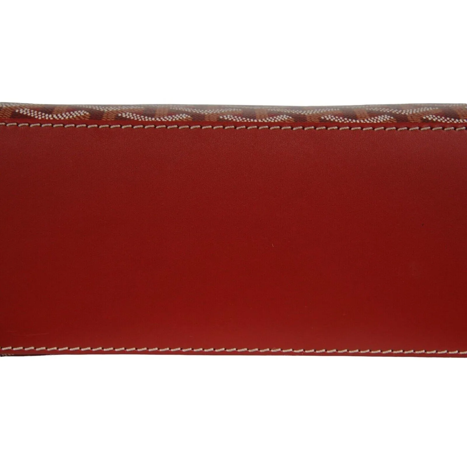 Comores GM Tote Bag Red Leather Coated Canvas Travel Top Handle File Bag