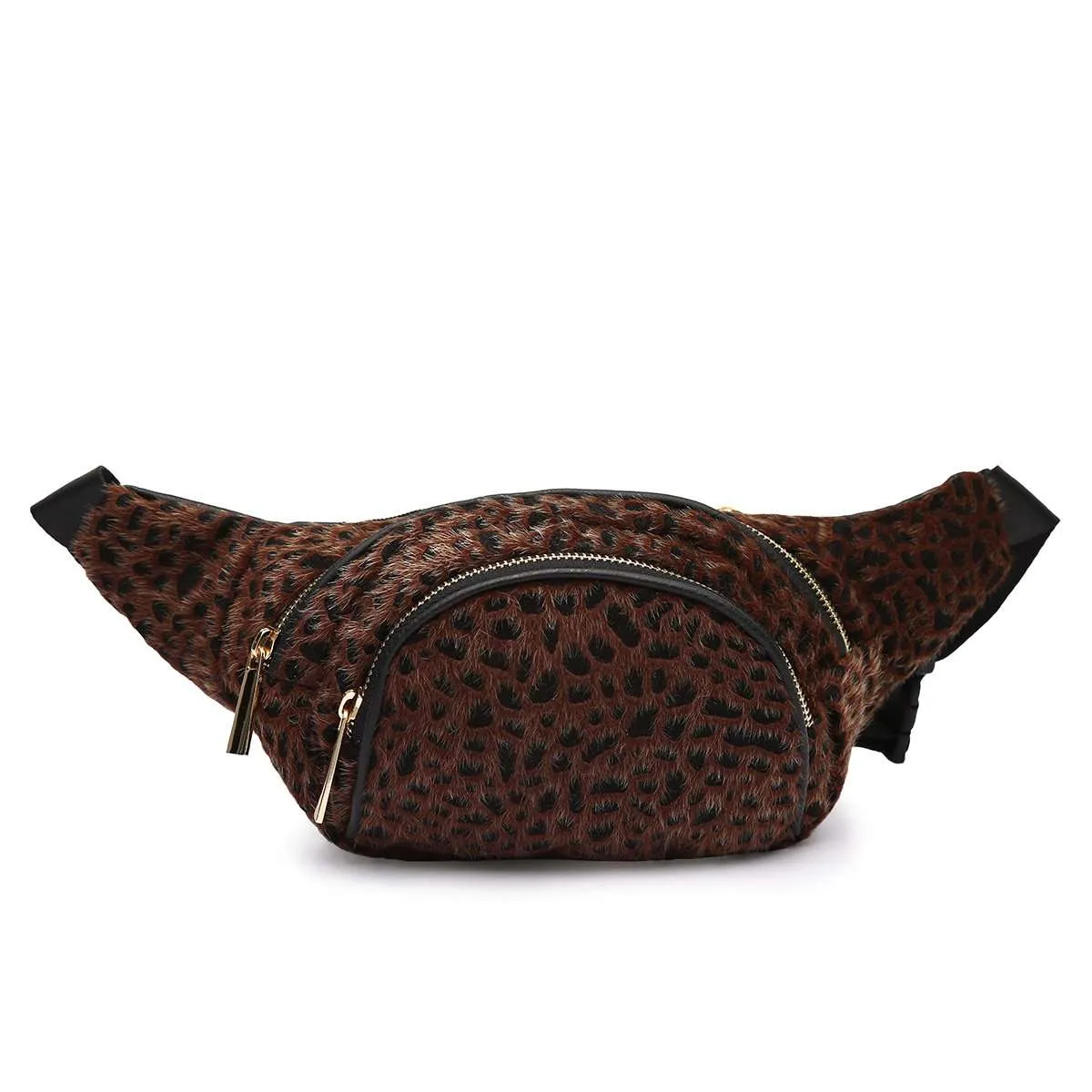Cowgirl Trendy Soft Leopard Fanny Pack Waist Fashion Hip Bag Fuzzy Belt Bag