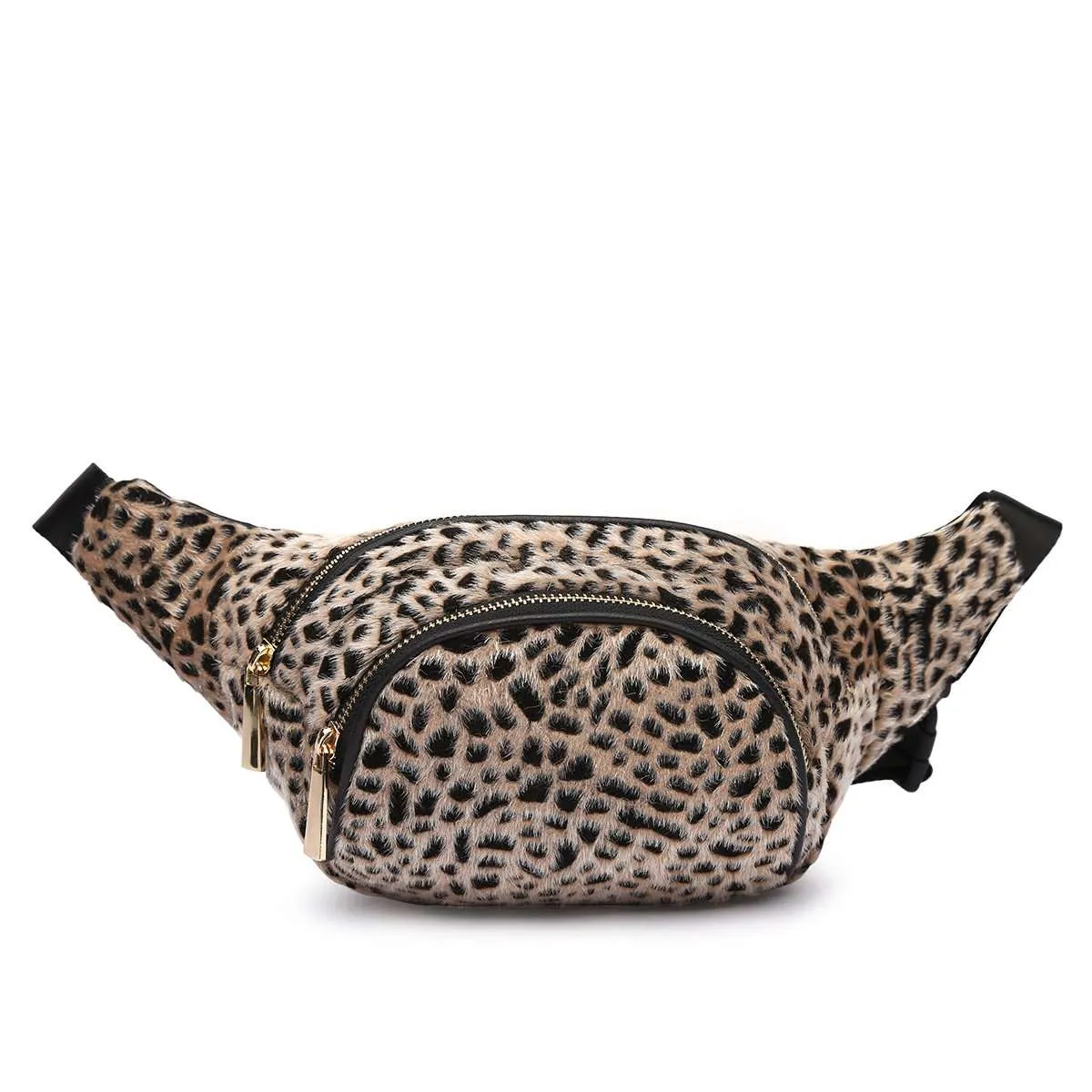 Cowgirl Trendy Soft Leopard Fanny Pack Waist Fashion Hip Bag Fuzzy Belt Bag