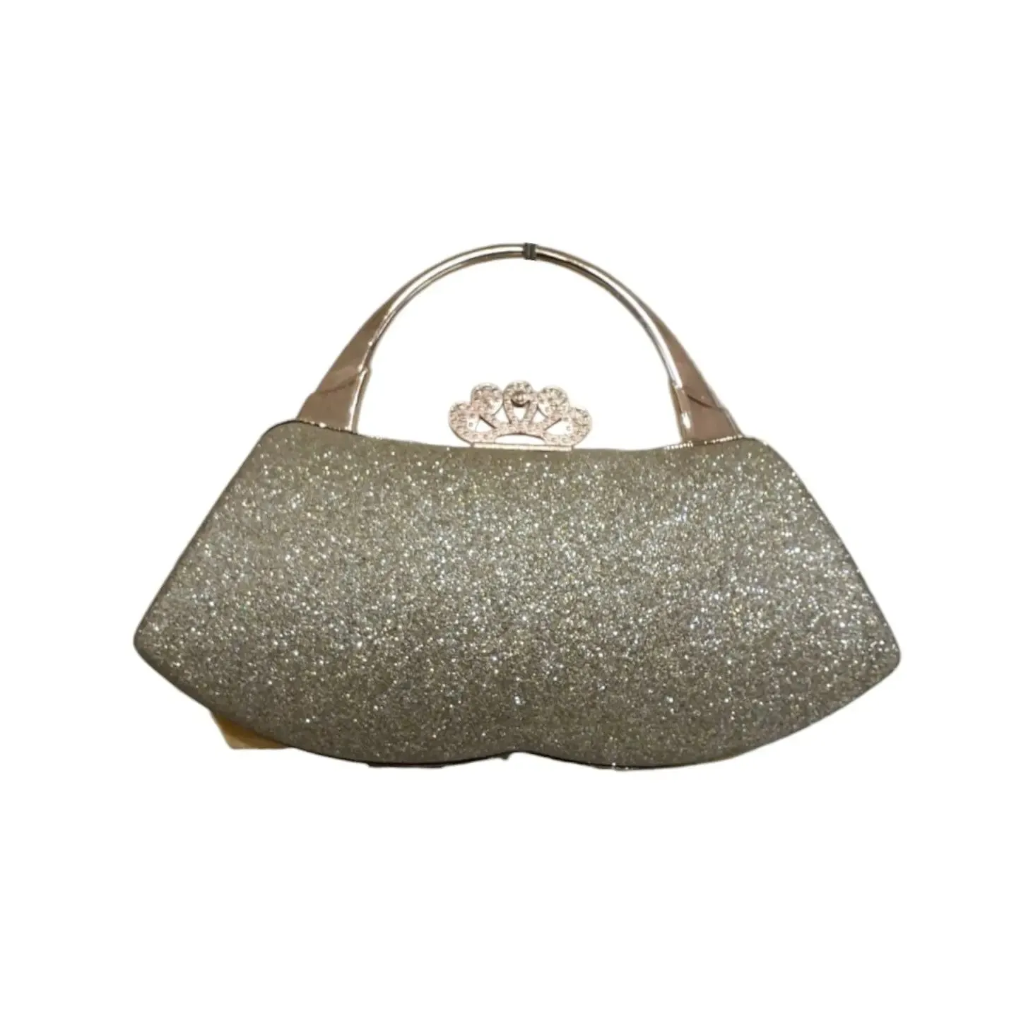 Crystal Clutch Bag with Crown and Tassel