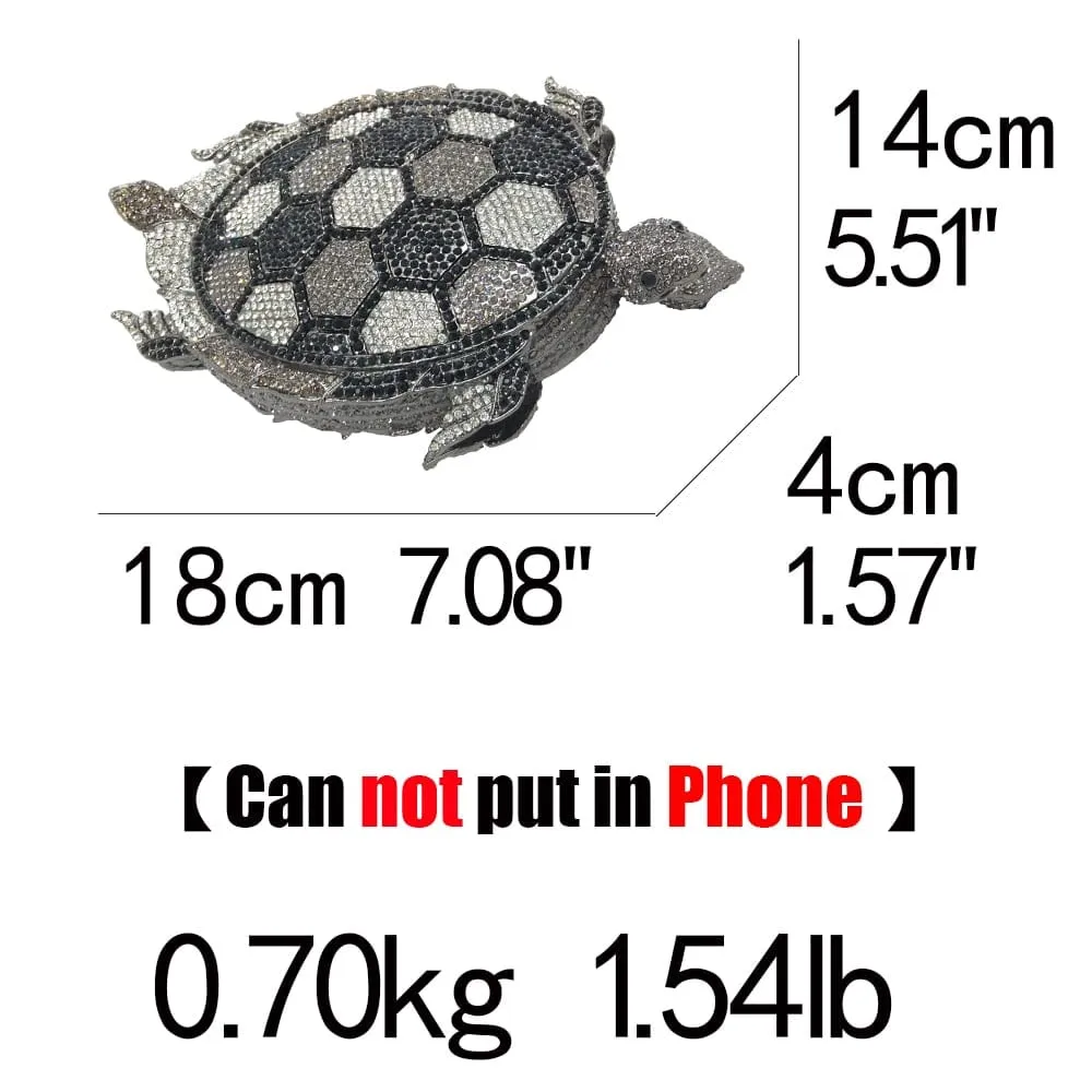 Crystal Turtle Animcal Clutch Handbag