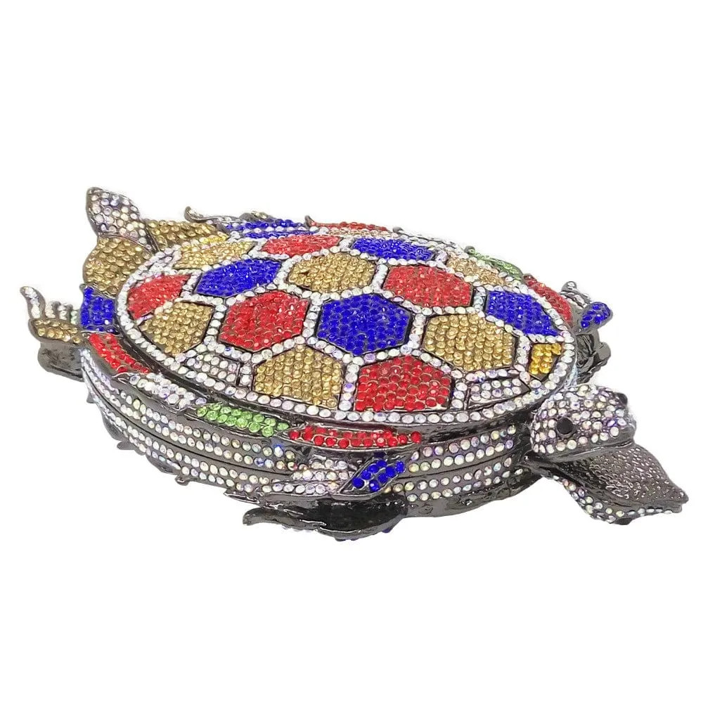Crystal Turtle Animcal Clutch Handbag
