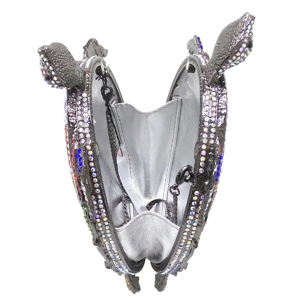 Crystal Turtle Animcal Clutch Handbag