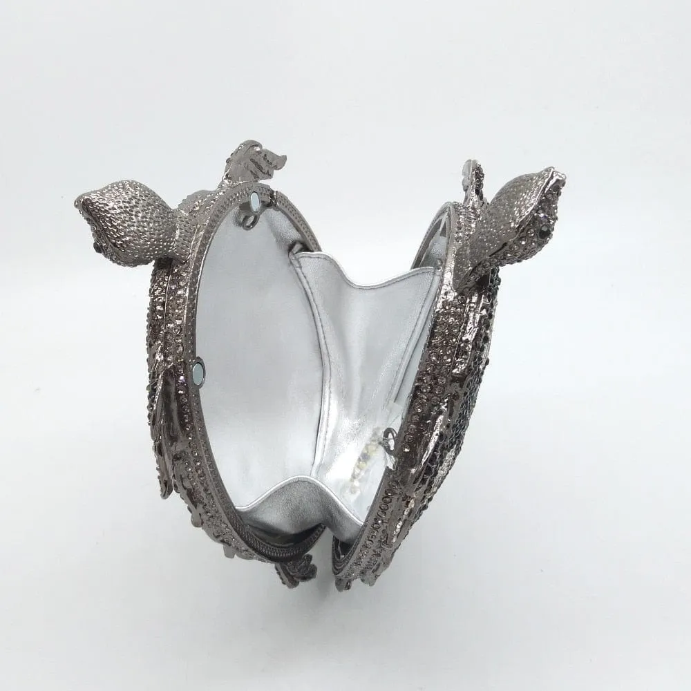 Crystal Turtle Animcal Clutch Handbag