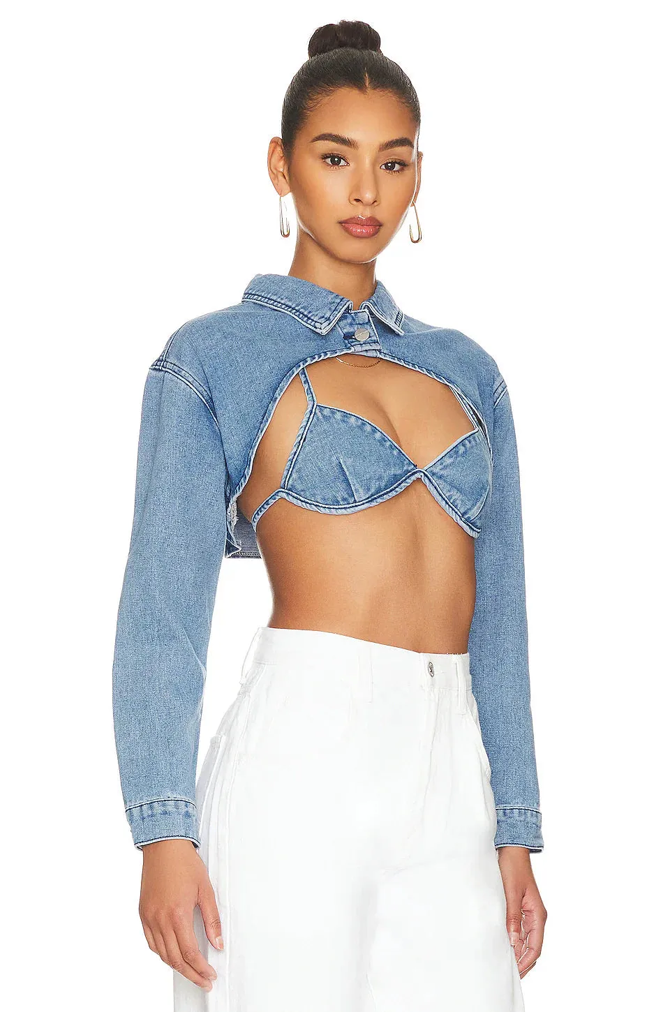 Demi Crop Stylish Jacket Set