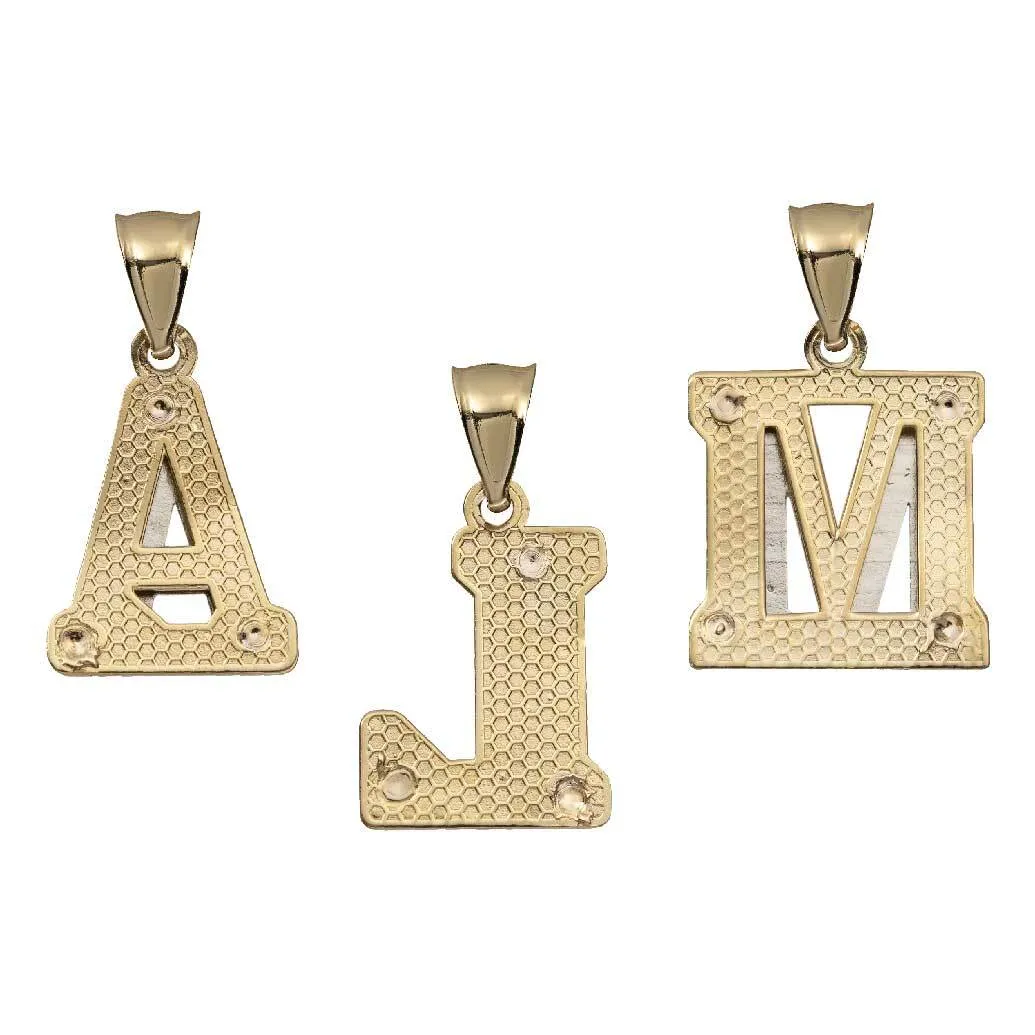 Diamond-Cut Initial Pendant 10K Yellow Gold